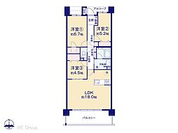 ヴィスタシア港北の丘 3LDKの間取図画像