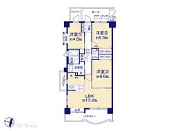 クリオ湘南長沢参番館A棟 3LDKの間取図画像