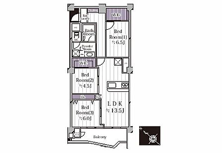 3LDK 間取り
