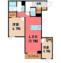 栃木県宇都宮市塙田4丁目（賃貸マンション2LDK・1階・58.61㎡） その2