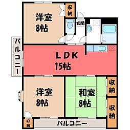 エフハウス2 3LDKの間取図画像