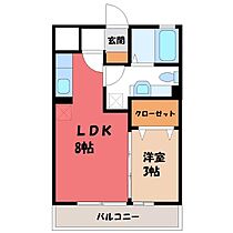 ルミエール  ｜ 栃木県宇都宮市駒生町（賃貸アパート1LDK・2階・29.25㎡） その2