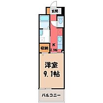 栃木県宇都宮市上横田町（賃貸マンション1K・3階・30.96㎡） その2