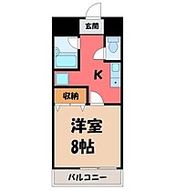 栃木県宇都宮市大寛2丁目（賃貸マンション1K・8階・25.20㎡） その2