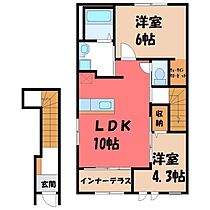 栃木県河内郡上三川町大字上三川（賃貸アパート2LDK・2階・53.90㎡） その2