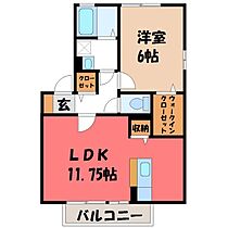 栃木県宇都宮市江曽島町（賃貸アパート1LDK・1階・44.18㎡） その2