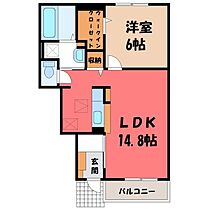 栃木県鹿沼市東町3丁目（賃貸アパート1LDK・1階・48.78㎡） その2