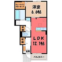 栃木県下都賀郡壬生町大師町（賃貸アパート1LDK・1階・48.35㎡） その2