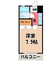 栃木県宇都宮市星が丘1丁目（賃貸マンション1K・3階・23.14㎡） その2