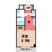 栃木県宇都宮市桜2丁目（賃貸マンション1K・5階・35.43㎡） その2