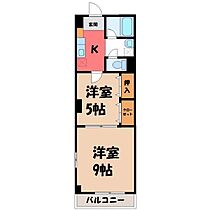 栃木県下野市祇園1丁目（賃貸マンション2K・2階・37.50㎡） その2