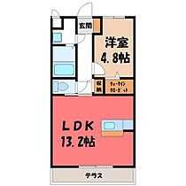 栃木県宇都宮市簗瀬4丁目（賃貸マンション1LDK・1階・45.00㎡） その2