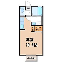 イノセントワールド六番館 ワンルームの間取図画像