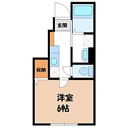 リバレイン3 1Kの間取図画像