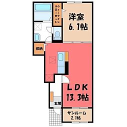 駒生ピークス 1LDKの間取図画像