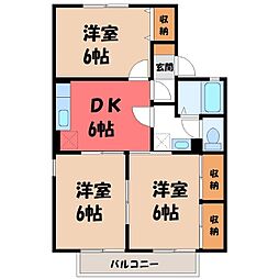 メゾン・ノアールB 3DKの間取図画像