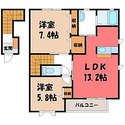 ジナンドモルフA 2LDKの間取図画像