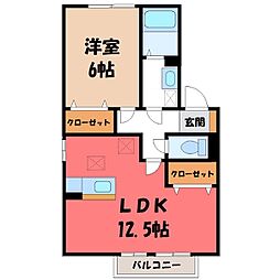 パレットE 1LDKの間取図画像
