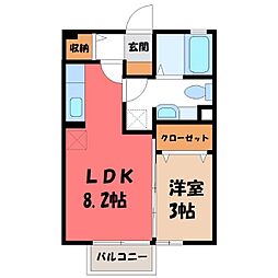 グランモア卯の花 1LDKの間取図画像