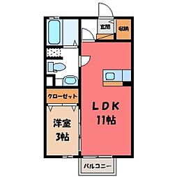 パルフェ・タムール 1LDKの間取図画像