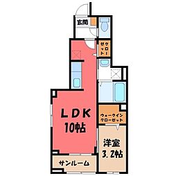 雀宮町アパート（028256101） 1階