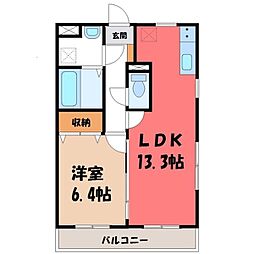 JR東北本線 宇都宮駅 バス8分 簗瀬南下車 徒歩6分 3階/-