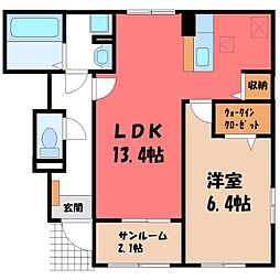 JR東北本線 雀宮駅 徒歩26分 1階/-