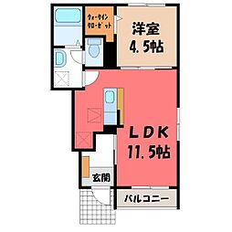 プログレス B 1LDKの間取図画像