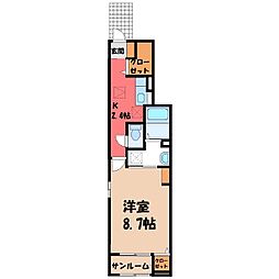 Avance I 1Kの間取図画像
