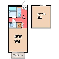 ラミアカーサ 1Kの間取図画像