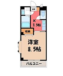 メゾンドカンパーニュ 1Kの間取図画像