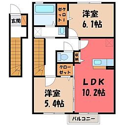トレジャー・ライト 2LDKの間取図画像