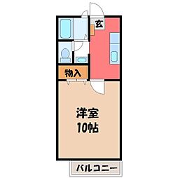 ピュアフィールド 1Kの間取図画像