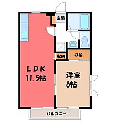 ノーブルクロード3 1LDKの間取図画像
