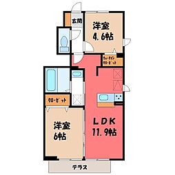 クレイン5 2LDKの間取図画像