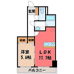 サンモールF.K.D 1LDKの間取図画像