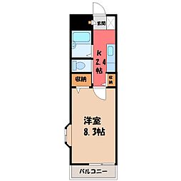 くれよんハウス 1Kの間取図画像