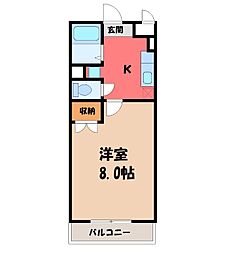 GreenGully 1Kの間取図画像