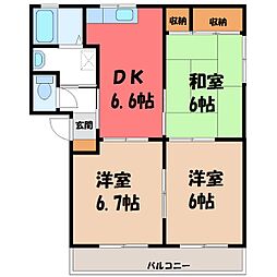 ファミール・ソーワA 3DKの間取図画像