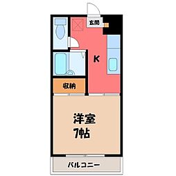 メゾン大森 1Kの間取図画像