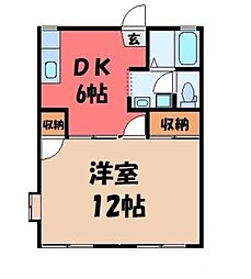 コーポ山根 1DKの間取図画像
