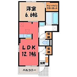 ソル・レヴェンテA 1LDKの間取図画像