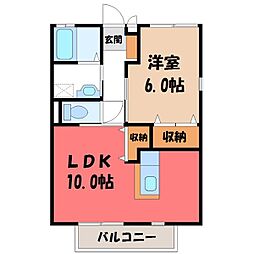 エスポワール・SAM 1LDKの間取図画像