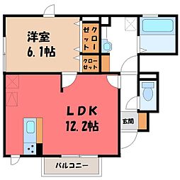 メゾン・ド・クロワール 1LDKの間取図画像