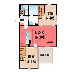 パルティール 2LDKの間取図画像
