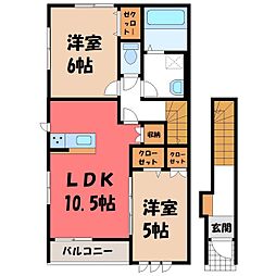 ウィンディタウン貝島2A 2LDKの間取図画像