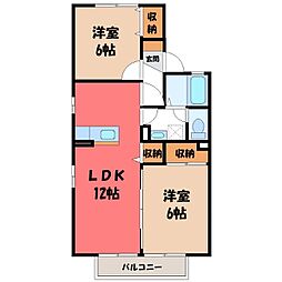 ル・パサージュ 2LDKの間取図画像