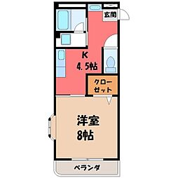 メゾンド・クレール 1Kの間取図画像