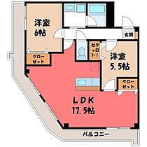 栃木県宇都宮市西原町（賃貸マンション2LDK・7階・65.78㎡） その2