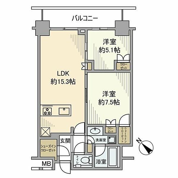 アトラス築地 ｜東京都中央区築地6丁目(賃貸マンション2LDK・4階・62.08㎡)の写真 その2